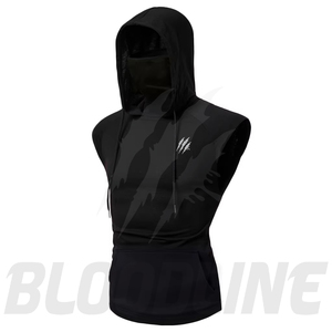 Sudadera con capucha y media cremallera unisex de corte regular con logo personalizado Bloodline, 100% algodón transpirable, estilo hip hop, informal, para invierno y viajes. - Product Image 2