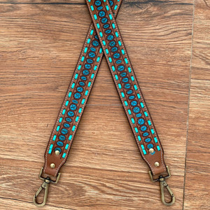 Sangle de remplacement pour appareil photo et guitare en cuir véritable avec finition en laiton antique - Product Image 2