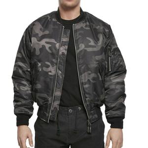 Chaqueta Bomber Clásica para Hombre, Forro Polar en la Parte Delantera, Tejido de Poliéster, Dobladillo Acanalado, Corte Regular, Estilo Casual Urbano, Secado Rápido, Transpirable, para Invierno - Product Image 1