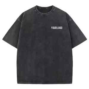 Camiseta Oversize de Hombre de Colores Sólidos con Lavado Ácido, Hombro Caído, Fabricada en Pakistán, MOQ Bajo, Manga Corta - Product Image 1