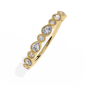 Anillos Apilables Minimalistas para Mujer, Oro Sólido de 18K, Diamante Natural 100% Original, Anillo de Eternidad, Juego de Anillos de Boda, Regalo para Fiesta - Product Image 1