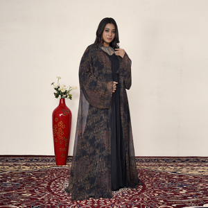 ชุดอาบายะผ้าชีฟองหรูหราประดับเลื่อม แบบเปิดด้านหน้า เรียบร้อย สไตล์อิสลาม น้ำหนักเบา แขนยาว สง่างาม สไตล์อาหรับ ยาวคลุมเท้า สำหรับวันอีด - Product Image 3