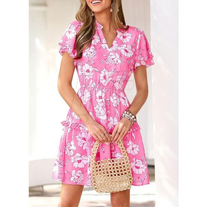 Vestido elegante de verano para mujer, ropa de playa holgada con estampado tropical, conjunto ligero para vacaciones en la playa - Product Image 2