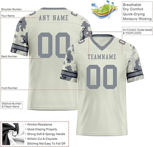 Maillot de football personnalisé sublimé à col en V pour homme, manches courtes, motif camouflage, anti-humidité, uniforme d'équipe, taille adulte - Product Image 5