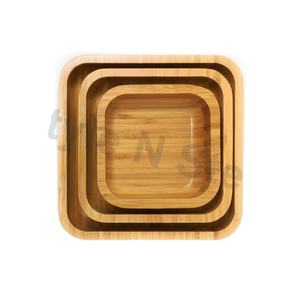 Plateau de service en bois 3 pièces attrayant pour le café, la cuisine, le restaurant et les fruits secs. - Product Image 1