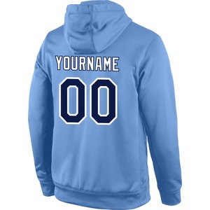Sweat-shirt bleu clair personnalisé pour homme, imprimé devant et derrière, coupe classique, en coton French Terry, vêtements décontractés - Product Image 4