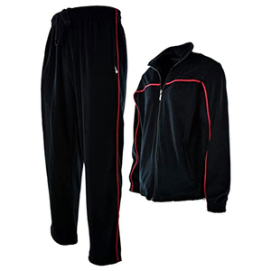 Conjunto Deportivo Unisex Negro y Blanco, Manga Larga, Cierre de Cremallera, Transpirable, Poliéster, Ropa Deportiva de Otoño, Corte Regular, Talla Adulto - Product Image 2