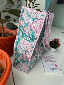 Grand sac de voyage en coton pour le week-end, personnalisé, matelassé, pliable, durable, avec fermeture éclair, pour femmes, imprimé floral, pour la nuit - Product Image 2