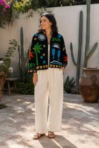 Handmade Suzani <b>Velvet</b> <b>Jacket</b> Floral Embroidery Crew Neck Full Sleeves Boho Style Autumn Winter Women's Outerwear - Product Image 2
