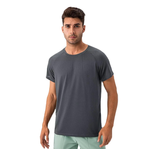 Camisetas deportivas personalizadas al por mayor para hombre, de secado rápido, manga corta, cuello redondo, para gimnasio, correr, entrenamiento, ropa de gimnasio - Product Image 2