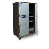 Coffres-forts bancaires WELKO NK1650 DK 2mm avec serrure à clé, coffre-fort domestique marron avec construction en acier inoxydable, antivol et ignifuge
