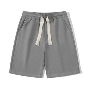 Shorts Bermuda en Coton Noir Uni pour Homme avec Cordon de Serrage à la Taille, Style Décontracté, Taille Mi-Haute, Tissu Tricoté Respirant - Product Image 3