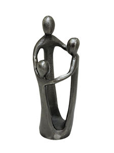 Escultura Contemporánea Abstracta de una Familia de Tres Personas en Aluminio - Figura Metálica Minimalista para Decoración del Hogar - Product Image 2