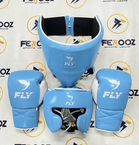 Conjunto de Equipo de Entrenamiento de Kickboxing de Cuero Genuino: Guantes, Protector de Cabeza y Protector Corporal - Cierre Ajustable con Gancho y Bucle, Absorbe la Humedad - Product Image 1