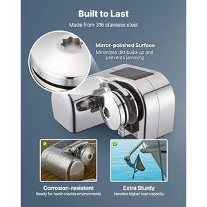 Molinete de Pesca Horizontal de 12V CC y 600W, Modelo D0100X38R02, 573 Libras de Tracción Máxima, Cadena de 1/4 de Pulgada, Cuerda de Nailon de 9/16 y 5/8 Pulgadas, Acero Inoxidable 316 - Product Image 4