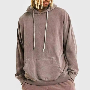 Custom Branded Casual Men's Winter Solid Acid Wash Jogger <b>Tracksuit</b> with Sweatpants and Hoodie Set - Product Image 6