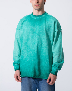 Sweat-shirt Homme Personnalisé avec Logo OEM, Lavage Acide/Stone Washed, Coupe Oversize, 100% Coton Épais 380 GSM, Molleton Tricoté - Product Image 1