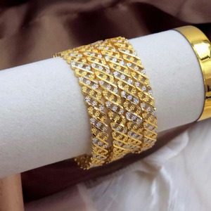 Classic Leaf Engraved Gold Plated Bangle <b>Set</b> for Women Traditional Slim <b>Bracelet</b> Ethnic Daily Wear Jewelry - Product Image 2