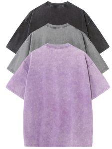 Camiseta de Algodón Morada para Hombre, Cuello Redondo, Manga Corta, Corte Regular, Color Sólido, Ropa Casual - Product Image 2
