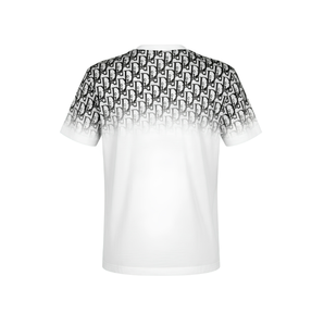 เสื้อยืดแขนสั้นสีขาวสำหรับผู้ชาย พิมพ์ลายตัวอักษรสีดำแบบดิจิทัล คอกลม ทรงลำลอง ผ้าคอตตอนเจอร์ซีย์ - Product Image 2