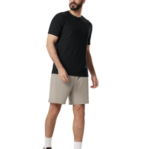 T-shirt pour homme en coton 100% noir à col rond et manches courtes, coupe classique, couleur unie, jersey tricoté, t-shirts pour homme à prix avantageux - Product Image 5