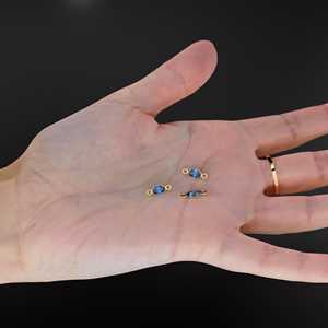 Sapphire 18k Solid Gold <b>Spacer</b> Connector / Handmade Bracelet Finding / Necklace Gold Findings / Blue Gemstone 4x6MM September - Product Image 2