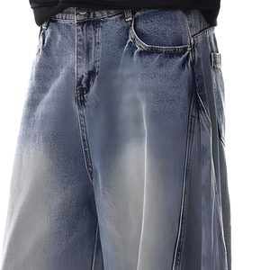 Denim Clothing Supplier Custom Loose Solid Vintage Stonewashed <b>Wide</b> <b>Leg</b> Jeans Jackets Shirts <b>Shorts</b> Streetwear Apparel Private - Product Image 5
