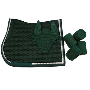 2026 Juego a juego de mantillas de equitación de competición y doma clásica de algodón ecológico con gorro de equitación transpirable y vendas para caballos - Product Image 1