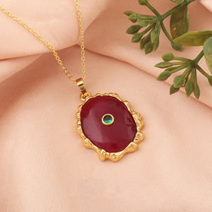 Collier élégant et minimaliste en or plaqué 18 carats avec pendentif en turquoise, chaîne classique pour femme, cadeau de mariage ou d'anniversaire pour elle - Product Image 3