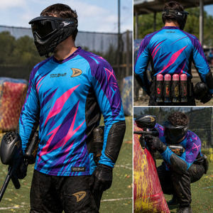 Maillot de paintball sublimé Aqua Violet, respirant, rembourré, manches longues, vêtements d'équipe, non toxique - Product Image 2