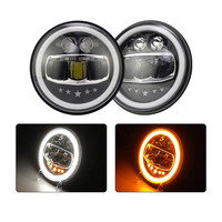 Phare LED universel rond LiuHJG 53W 7 pouces avec carénage, phare LED H4, connecteur IP67, éclairage LED pour moto et automobile