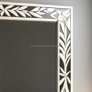 Exportateur indien Miroir mural décoratif personnalisable avec incrustation d'os pour chambre à coucher ou salon disponible à un prix abordable - Product Image 2