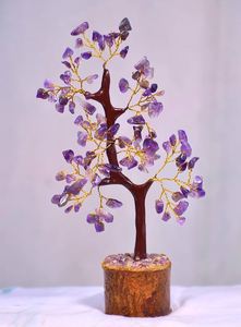 Figura Decorativa de Árbol de Piedras Preciosas de Amatista y Ágata Hecha a Mano - Decoración Ecológica para el Hogar y Regalo Festivo - Product Image 2