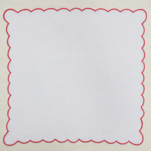 Luxury <b>Square</b> Linen Embroidered Dinner Napkin with Scallop <b>Edge</b> for Wedding Party Events and Hotel Table Decor - Product Image 3