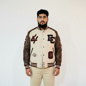 Chaqueta Universitaria Varsity de Alta Calidad de Fabricante OEM, Parches Bordados Personalizados, Mangas de Cuero, Chaqueta de Invierno para Hombre - Product Image 6