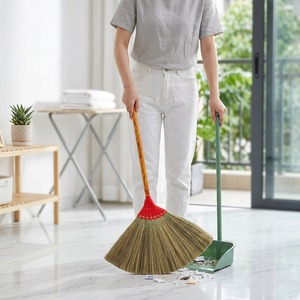 Handmade Vietnam Straw Grass Broom Eco Friendly Long Wood Handle Sweeping Broom for Dustpans Floor Cleaning - Product Image 1