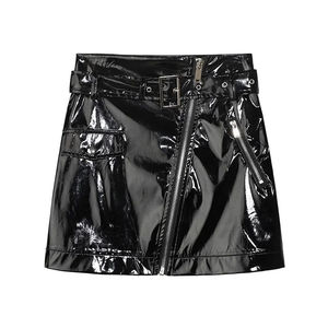 Jupe plissée noire taille haute pour femme, mini-jupe décontractée grande taille 100 % polyester respirant, vente en gros - Product Image 4