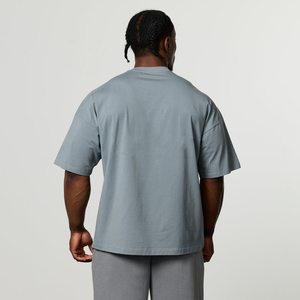 Camiseta de algodón de manga corta con cuello redondo para hombre, estilo casual, corte regular, color liso, tejido de punto. - Product Image 4