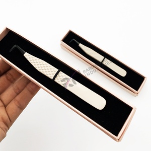 Colección de Pinzas para Extensión de Pestañas RMI con Caja, Logotipo Personalizado, Agarre de Diamante, Acero Inoxidable, Pinzas Rainbow Drip al por Mayor - Product Image 1