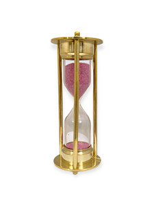Reloj de Arena de Lujo Hecho a Mano de Latón y Vidrio de 2 Minutos con Brújula, Decoración Náutica de Escritorio, Regalo de Tajdaar Handicrafts - Product Image 2