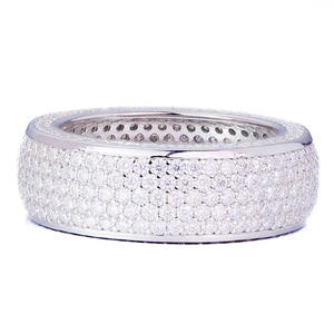 Anillos de Eternidad Clásicos AMBER JEWELS T-32 de Oro Sólido de 14K con Certificación IGI, Micro Pavé, Diamantes Cultivados en Laboratorio, Unisex, para Boda - Product Image 2