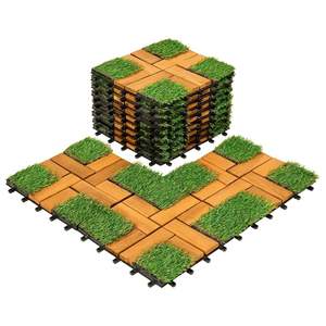 Dalles de terrasse en bois d'acacia, emboîtables, imperméables, pour jardin et patio - Product Image 1