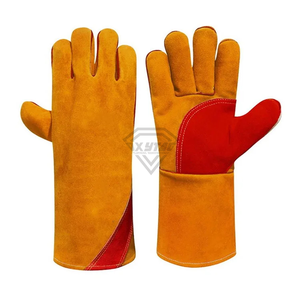 Guantes de Soldadura de Cuero Dividido de Primera Calidad, Resistentes al Calor, Guantes de Seguridad de Alta Resistencia para Trabajo Industrial, Construcción y Taller - Product Image 1