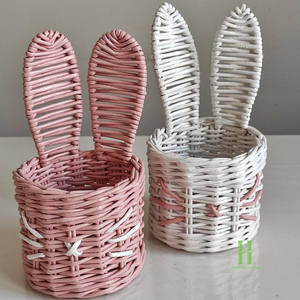 BEST SELLER Natural Woven Easter <b>Basket</b> Bunny Rabbit Shape Easter Egg Holder <b>Basket</b> <b>for</b> Kids Easter Egg Hunt <b>Gift</b> Decoration - Product Image 5