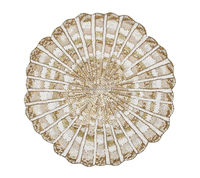 Sous-plat rond élégant en tissu argenté perlé, écologique, épaisseur 4 mm, sous-verres, taille personnalisée 300 mm de diamètre, design moderne