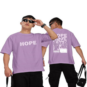 Camiseta de algodón estampada para hombre, estilo urbano, de verano, con hombros descubiertos, camiseta oversize para hombre - Product Image 3