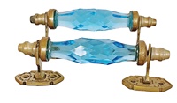 Poignée de tiroir en verre taillé victorien en laiton vintage pour armoires de cuisine ou de chambre à coucher et portes, poignées de bouton en verre taillé
