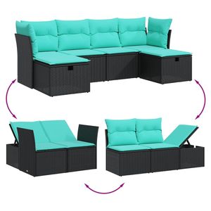 ชุดโซฟาสวนแบบโมดูลาร์หวายโพลีสีดำ - Product Image 3