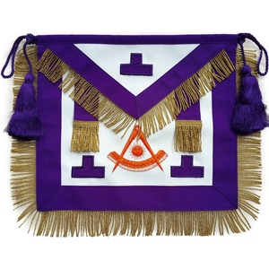 Tablier de Loge Maçonnique Indigo Past Master, Régalia Maçonnique de Haute Qualité, Tablier de Cérémonie Maçonnique Brodé, Fournisseur en Gros - Product Image 2