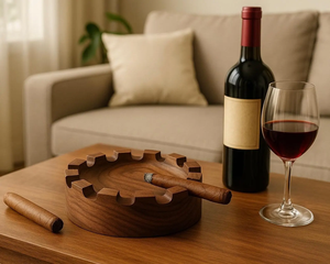 Cendrier en bois artisanal |   Cendrier en bois naturel |   Utilisation durable à la maison et au bureau - Product Image 1